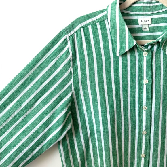 J Crew Striped linen-blend button-up shirt - Picture 3 of 8